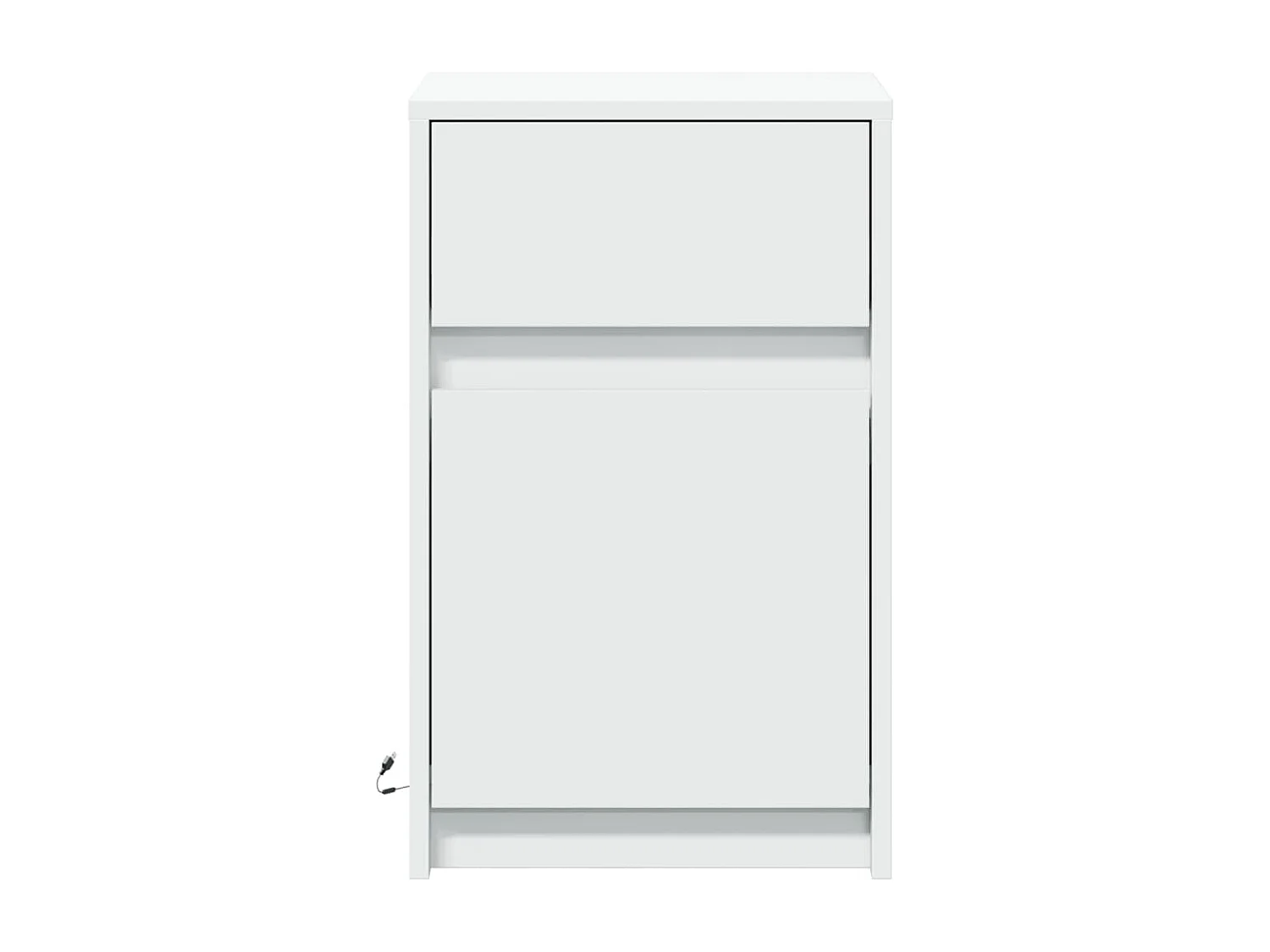 Armoire de chevet avec lumières LED blanc bois d'ingénierie