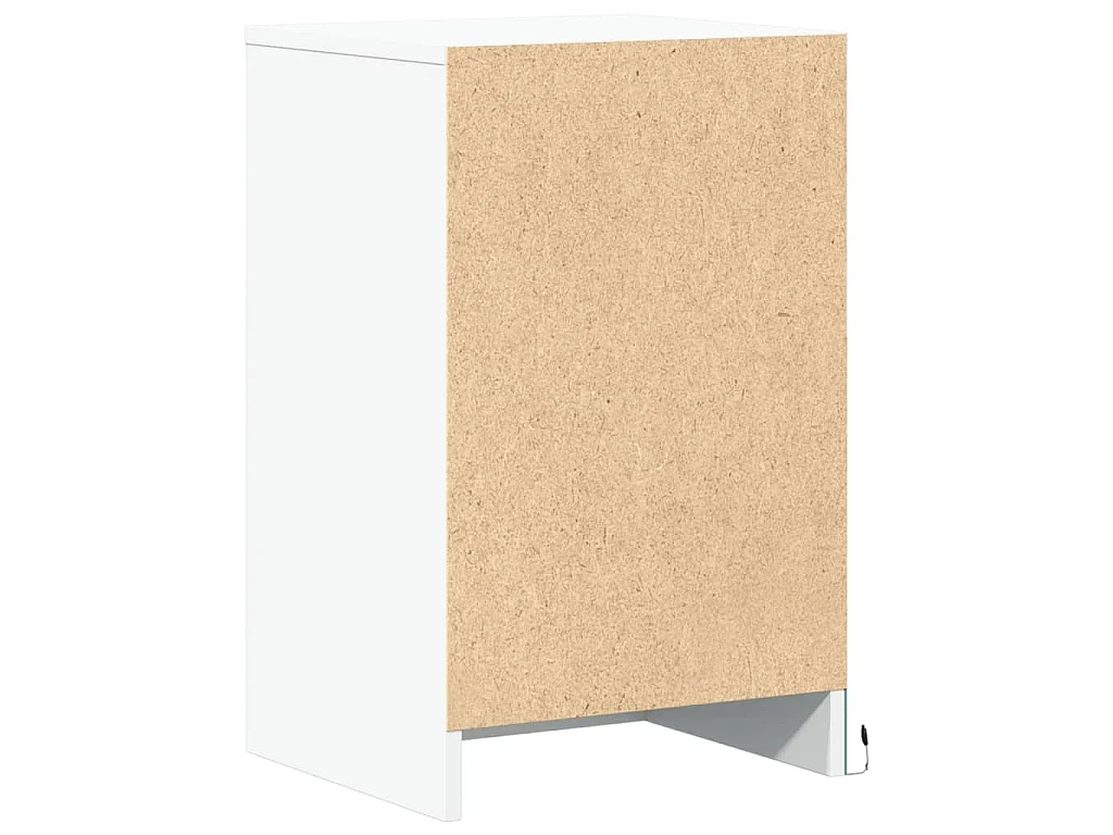 Armoire de chevet avec lumières LED blanc bois d'ingénierie