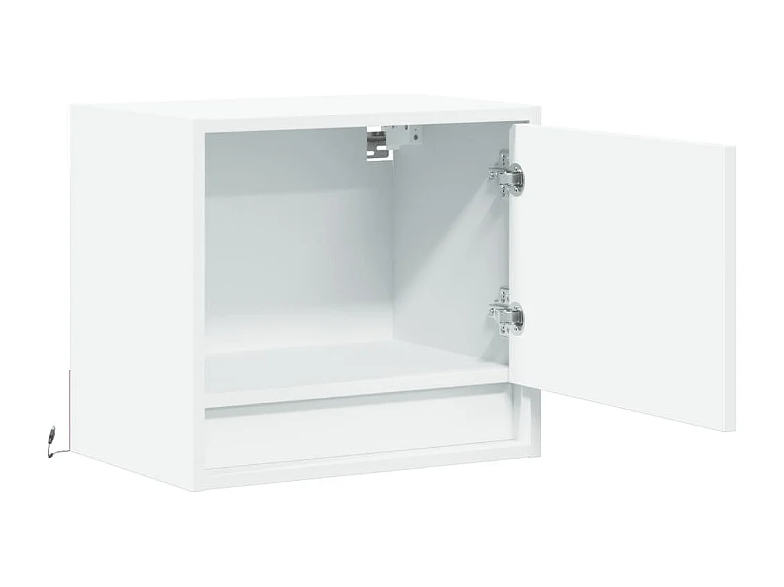 Table de chevet murale avec lumières LED blanc