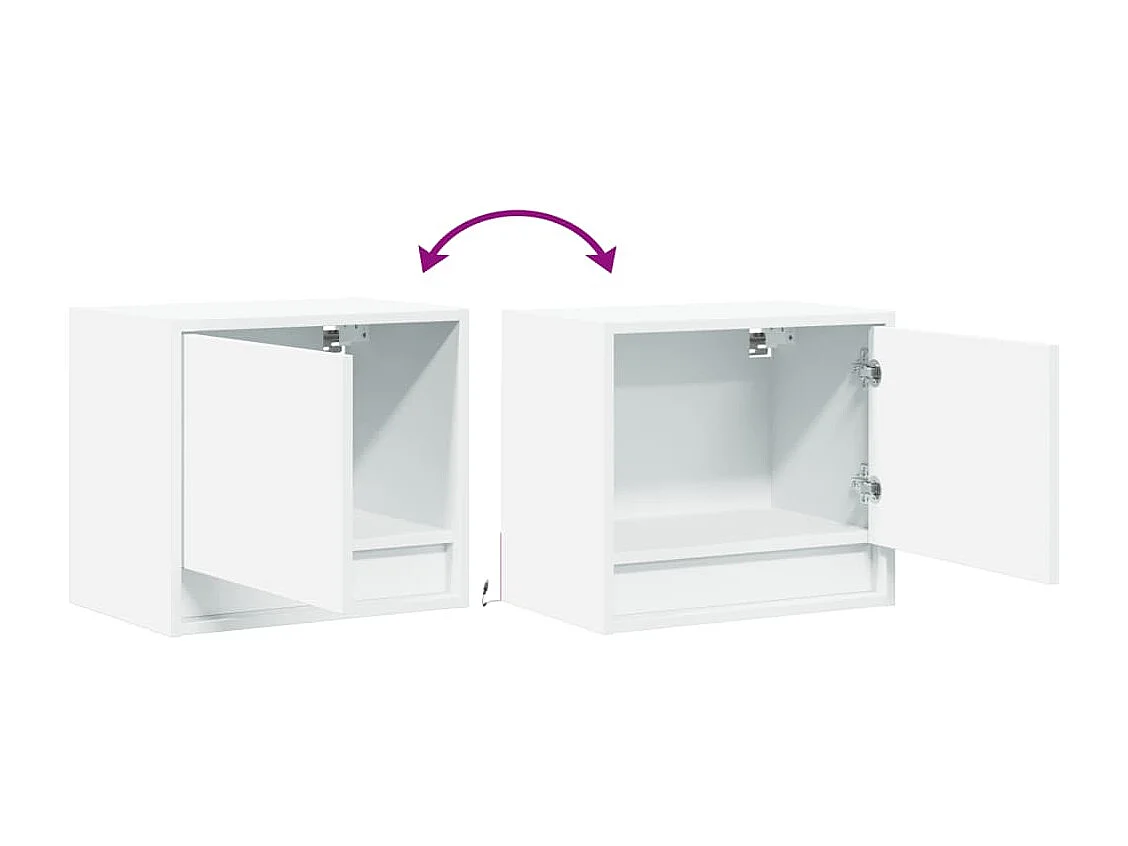 Table de chevet murale avec lumières LED blanc