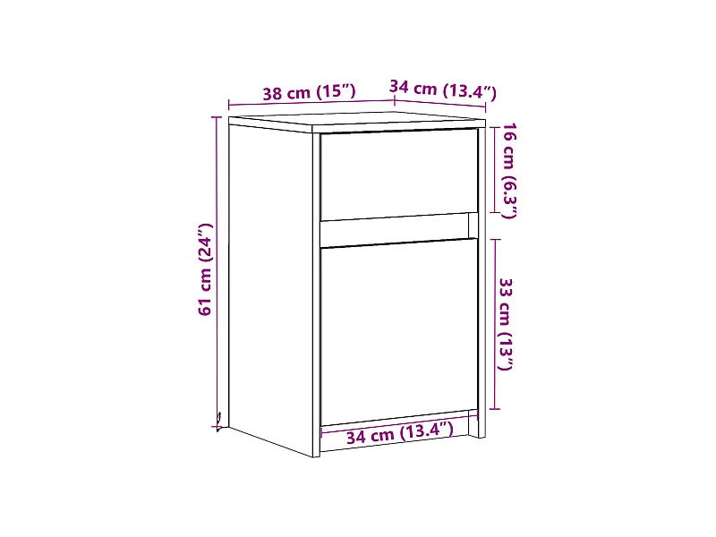 Nachtkastjes met LED-verlichting 2 st bewerkt hout grijs sonoma