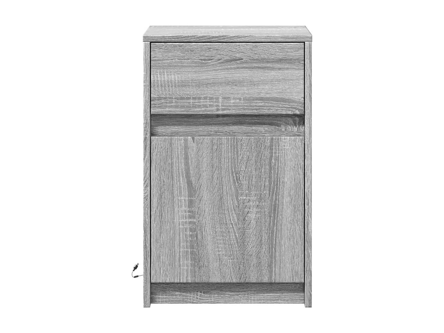 Comodini con Luci LED 2pz Grigio Sonoma in Legno Multistrato