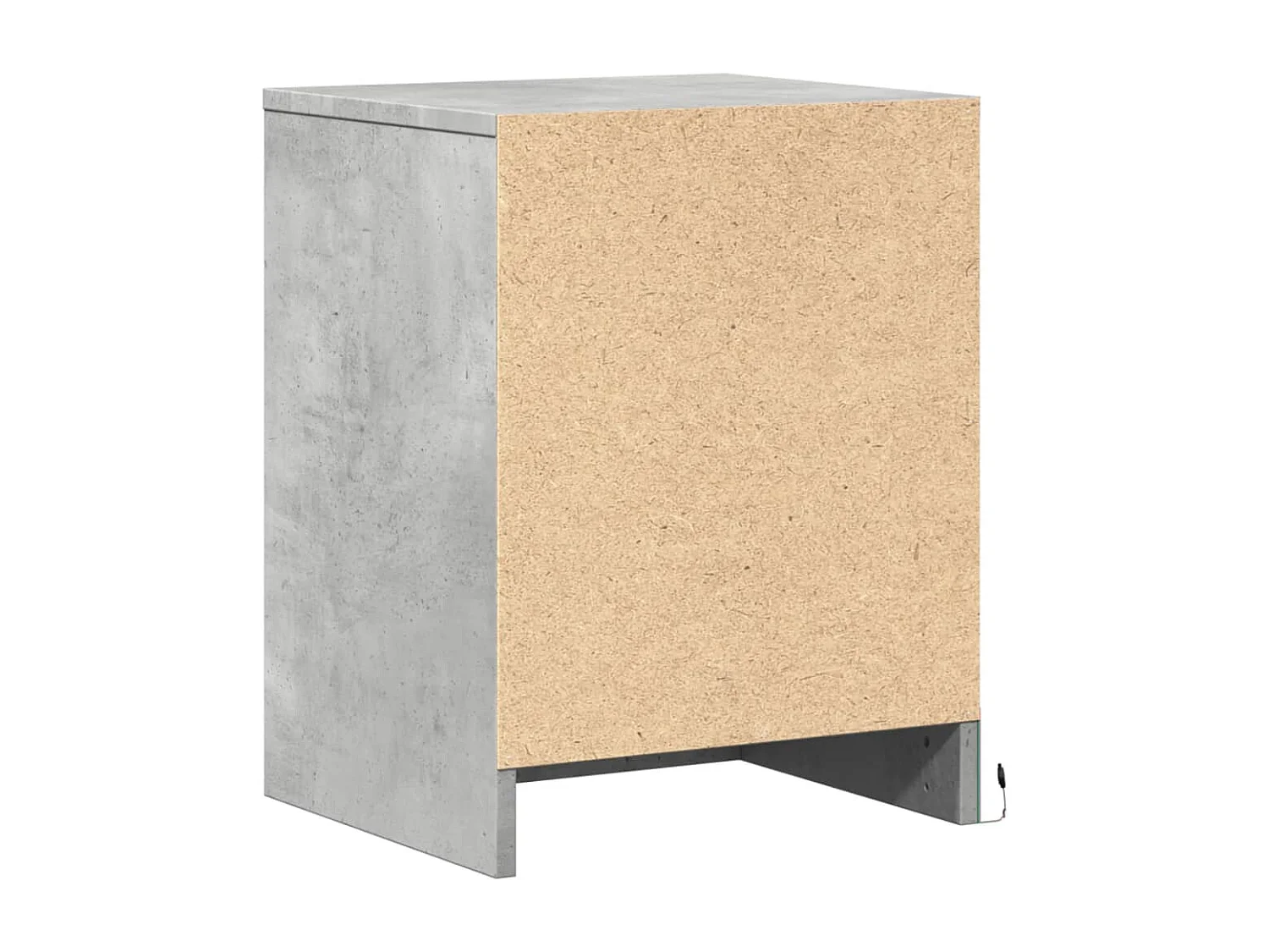 Armoires de chevet et lumières LED 2 pcs gris béton