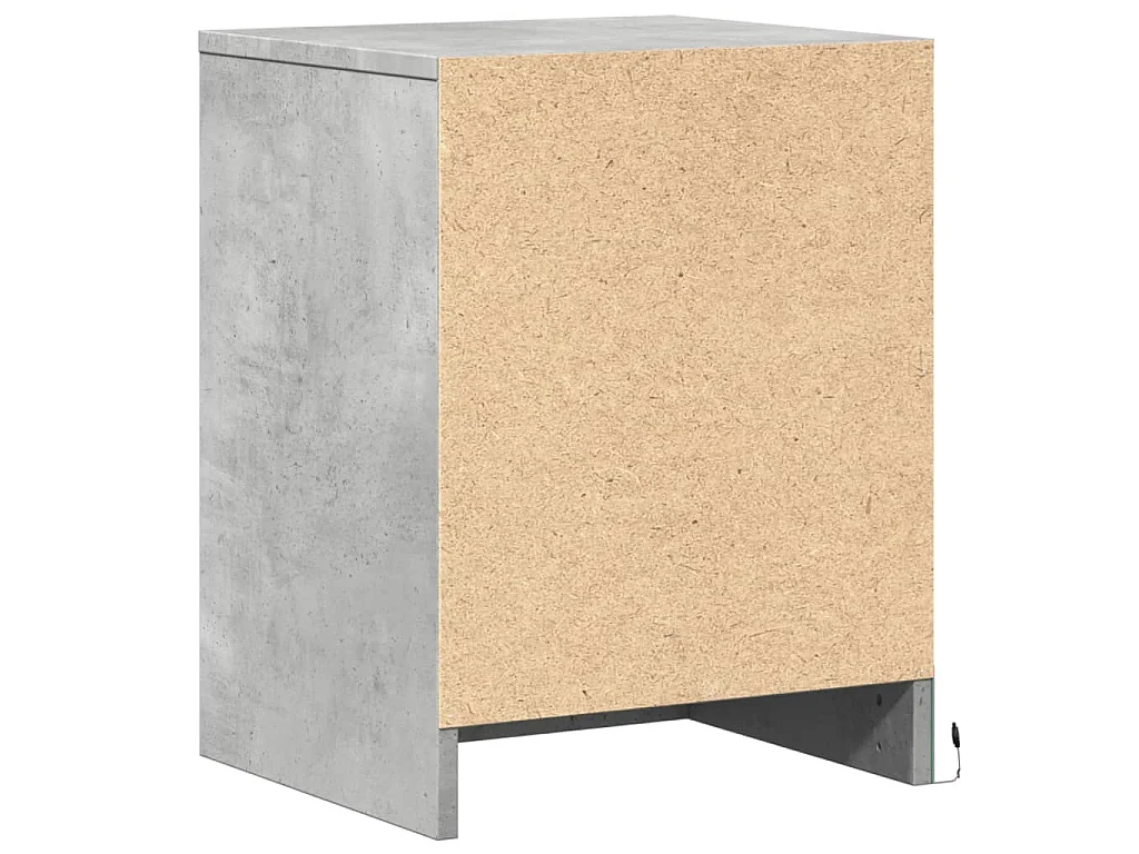 Comodini con Luci LED 2pz Grigio Cemento in Legno Multistrato