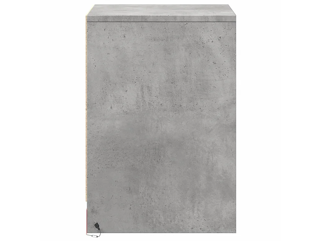 Comodini con Luci LED 2pz Grigio Cemento in Legno Multistrato