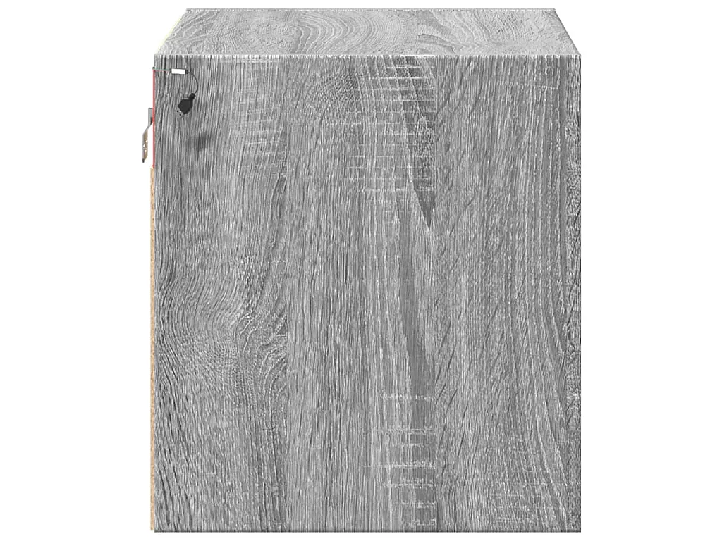 Comodini a Parete con luci LED 2 pz Grigio Sonoma