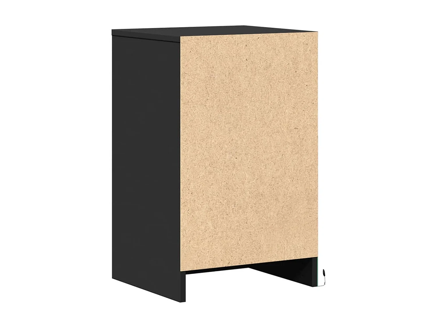 Armoire de chevet avec lumières LED noir bois d'ingénierie