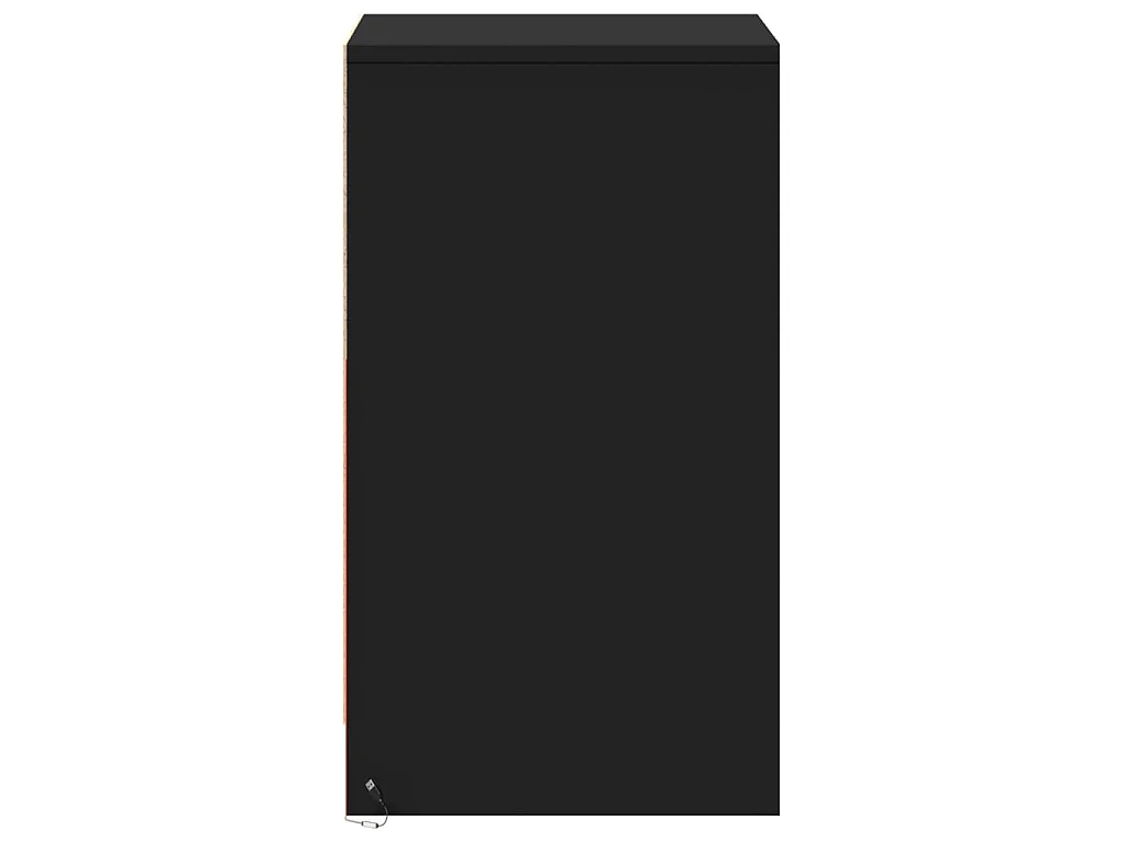 Armoire de chevet avec lumières LED noir bois d'ingénierie