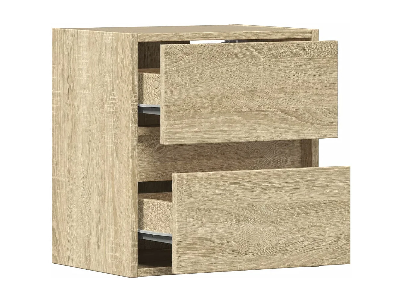 Tables de chevet murales avec lumières LED 2 pcs chêne sonoma