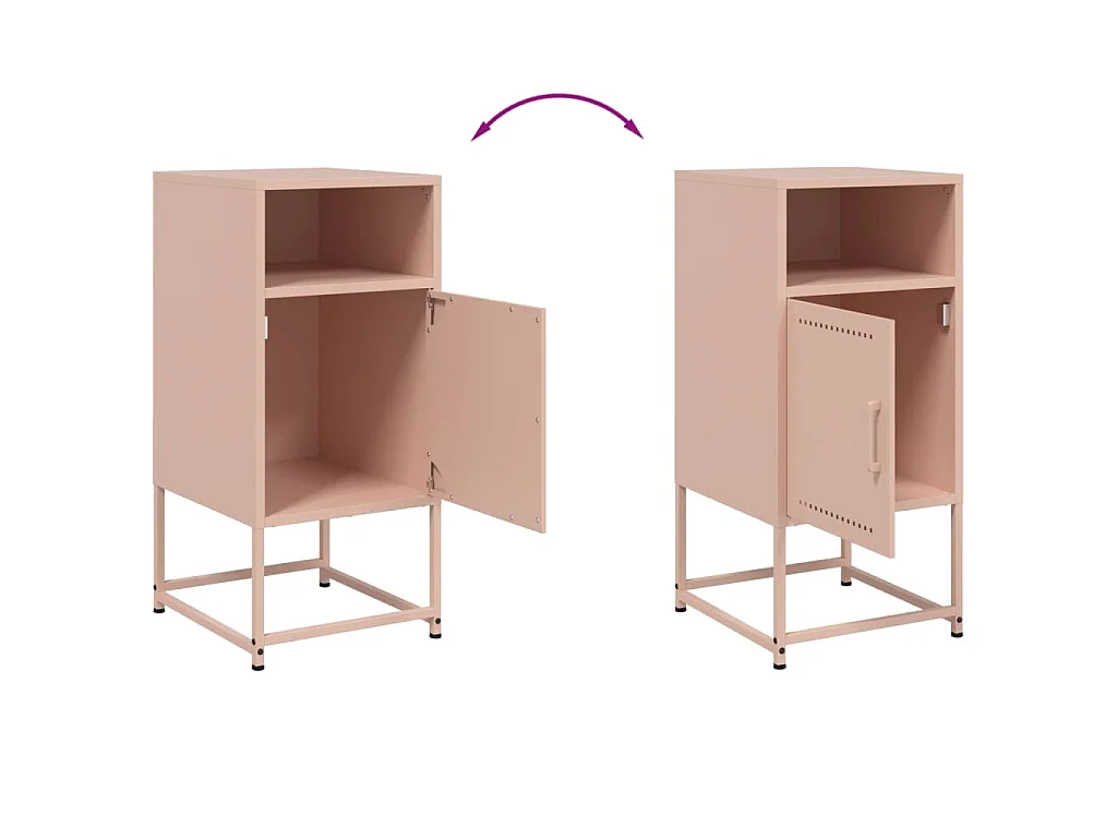 Comodini 2 pz Rosa 36x39x78 cm in Acciaio
