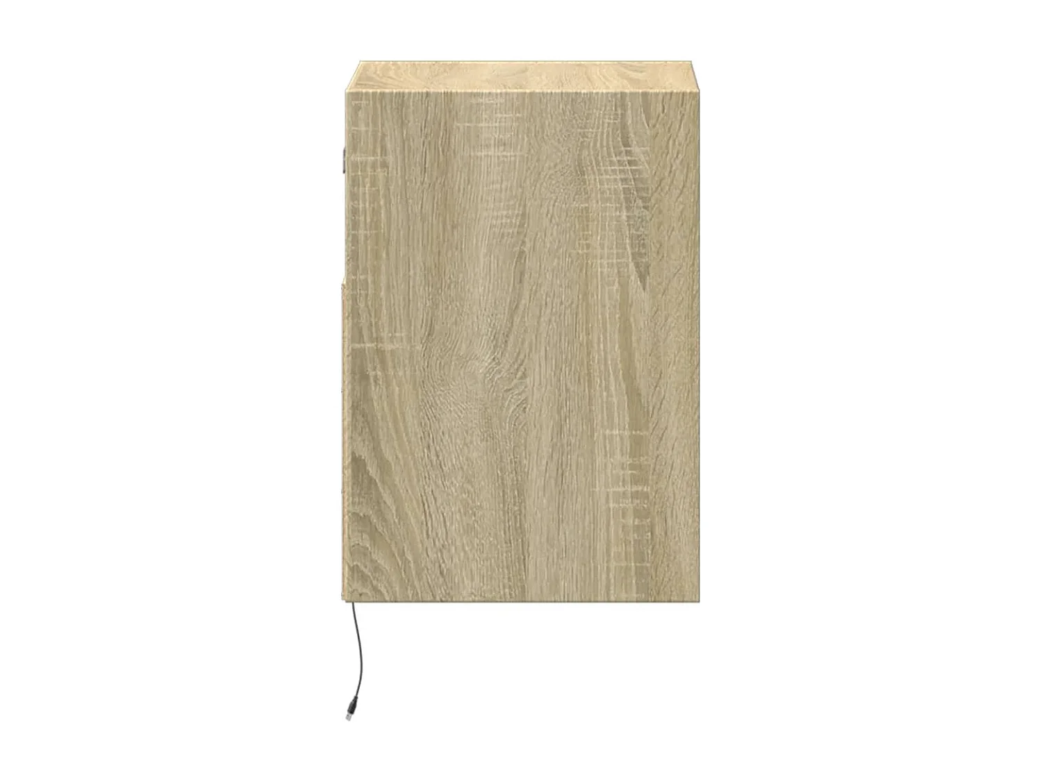 Mesita de noche de pared con luces LED roble Sonoma