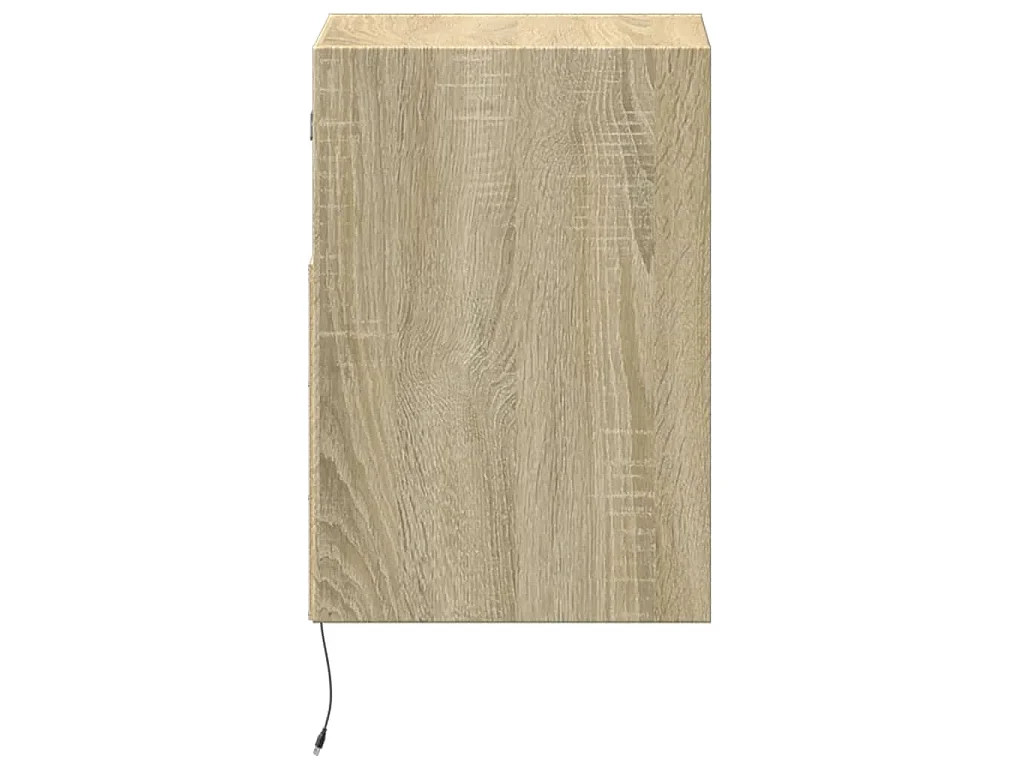 Comodino a Parete con luci LED Rovere Sonoma
