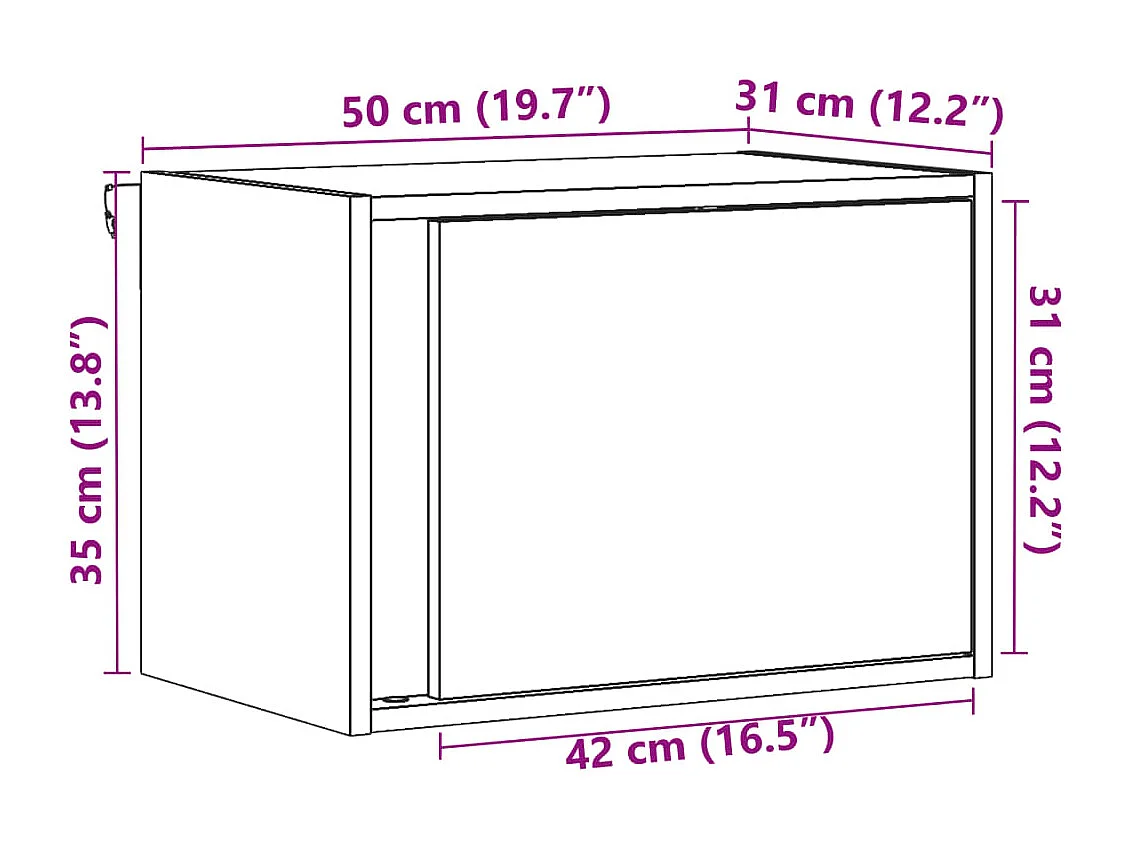 Tables de chevet murales avec lumières LED 2 pcs chêne fumé