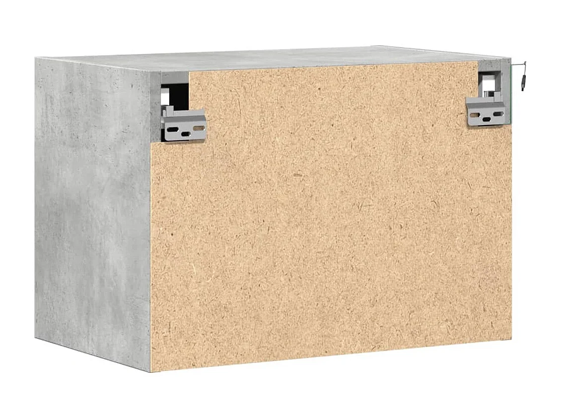 Table de chevet murale avec lumières LED gris béton