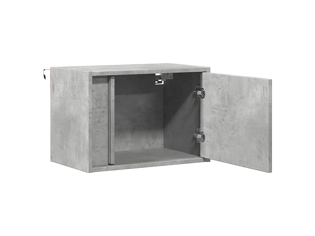 Table de chevet murale avec lumières LED gris béton