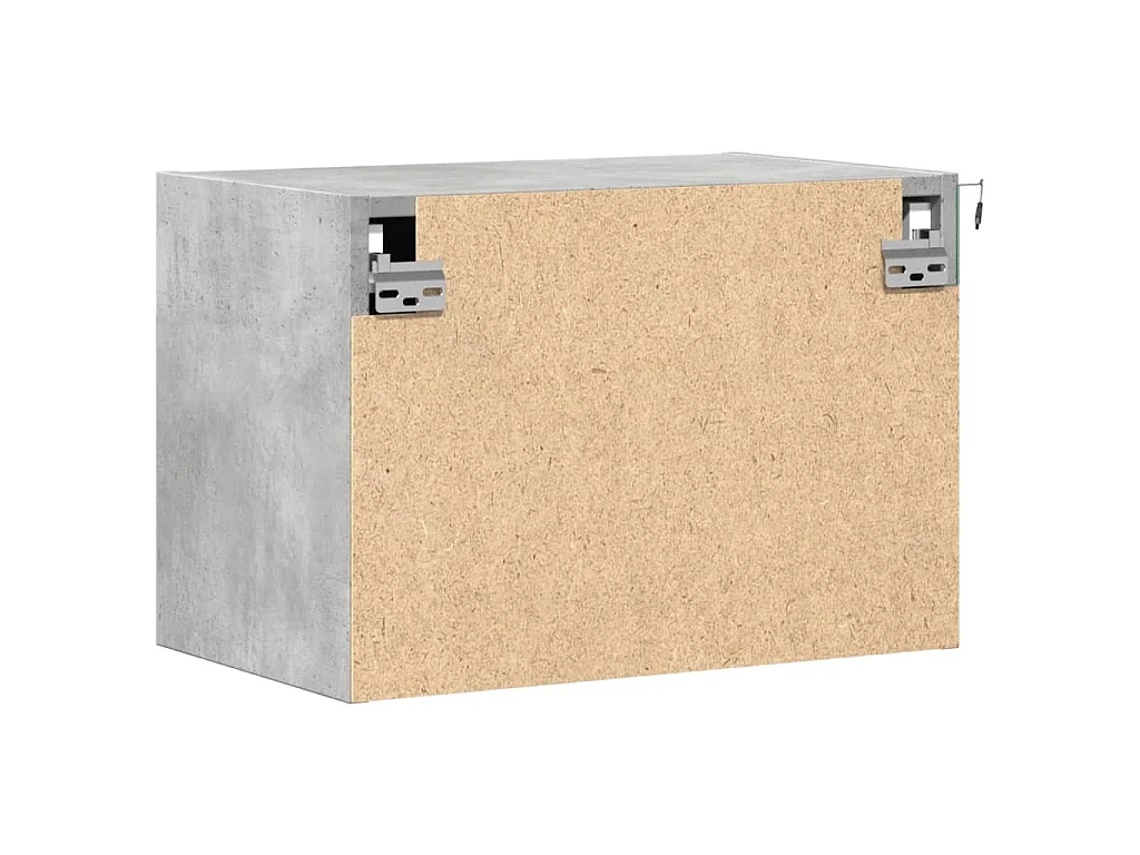 Table de chevet murale avec lumières LED gris béton