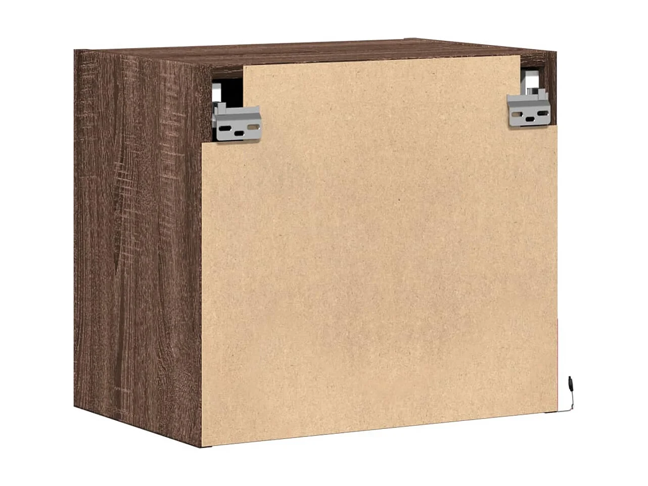 Table de chevet murale avec lumières LED chêne marron