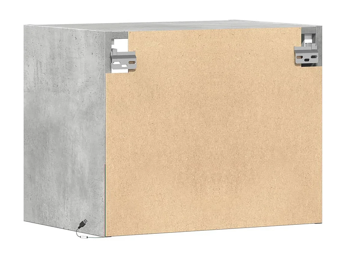 Comodino a Parete con Luci LED Grigio Cemento