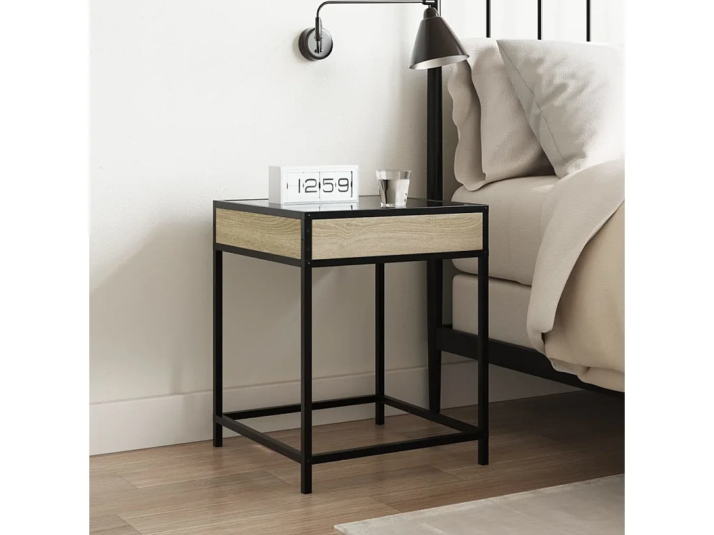 Nachttisch mit Infinity-LED Sonoma-Eiche 40x40x51 cm