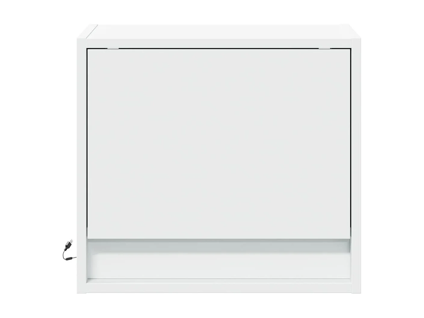 Tables de chevet murales avec lumières LED 2 pcs blanc