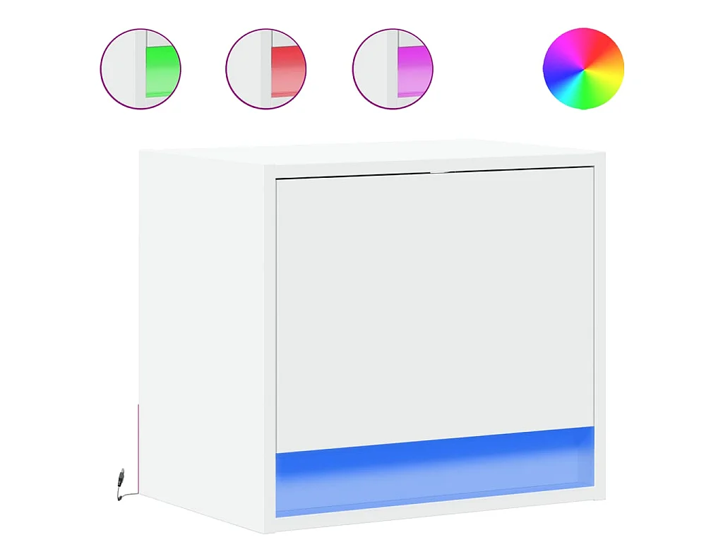 Nachtkastjes met LED's 2 st wandgemonteerd wit