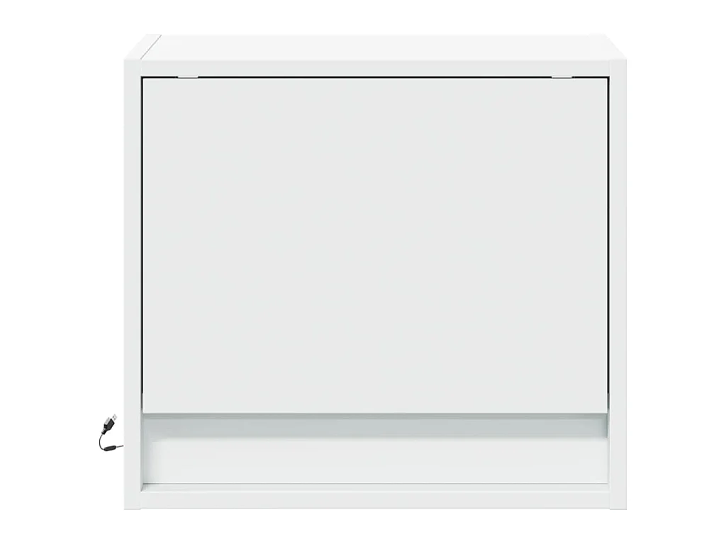 Nachtkastjes met LED's 2 st wandgemonteerd wit