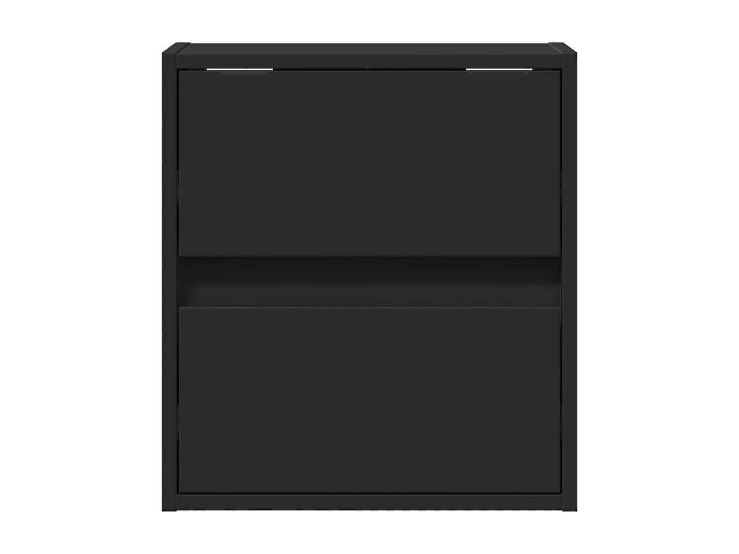 Tables de chevet murales avec lumières LED 2 pcs noir