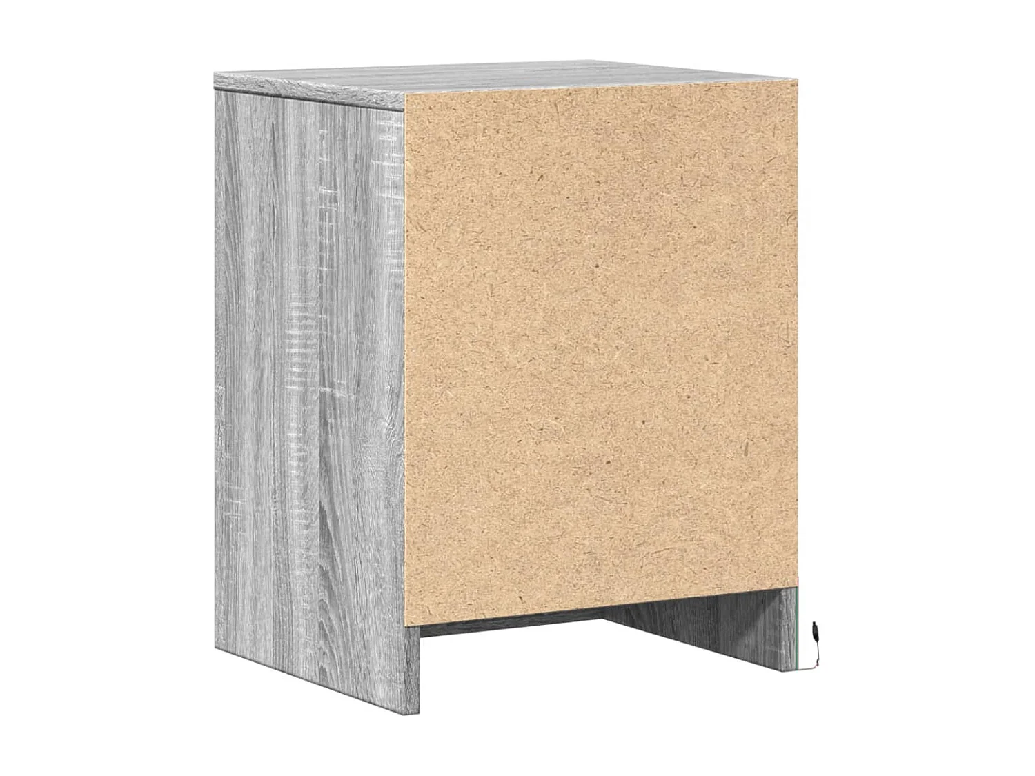 Nachtkastje met LED-verlichting bewerkt hout grijs sonoma