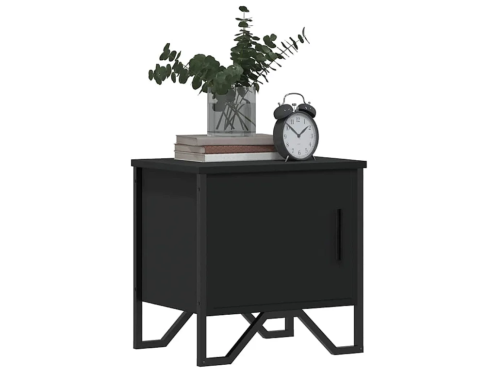 Comodino Nero 40x30x40 cm in Legno Multistrato