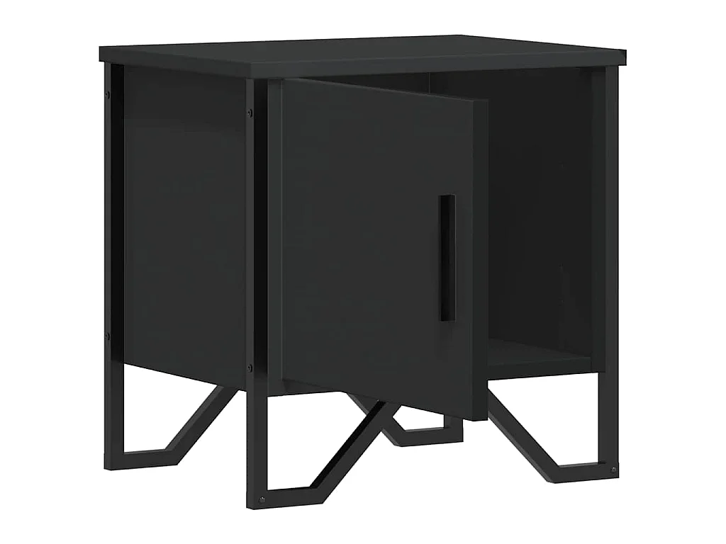 Comodino Nero 40x30x40 cm in Legno Multistrato