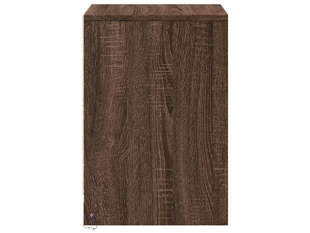 Comodino con Luci LED Rovere Marrone in Legno Multistrato