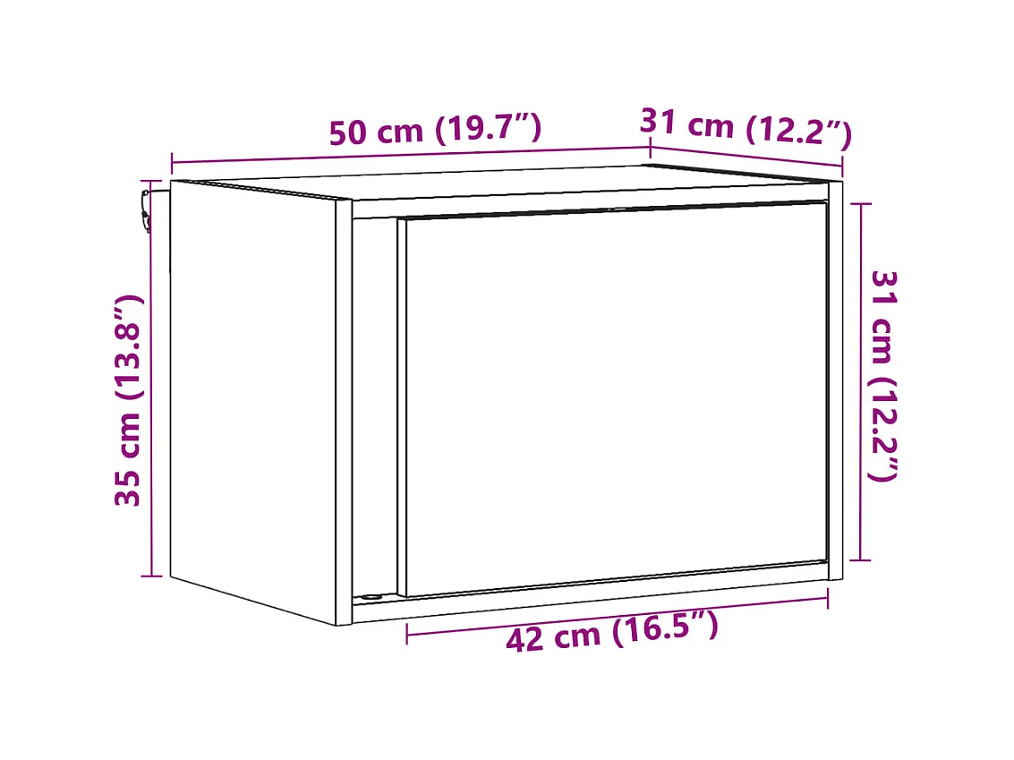 Table de chevet murale avec lumières LED chêne sonoma
