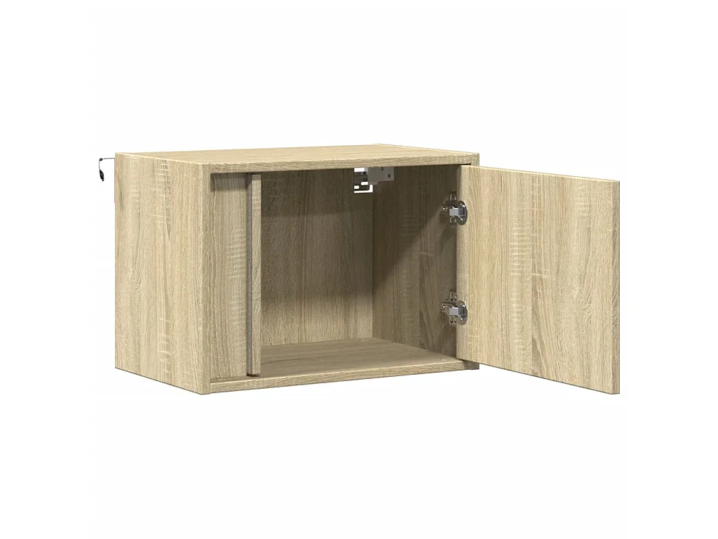 Table de chevet murale avec lumières LED chêne sonoma