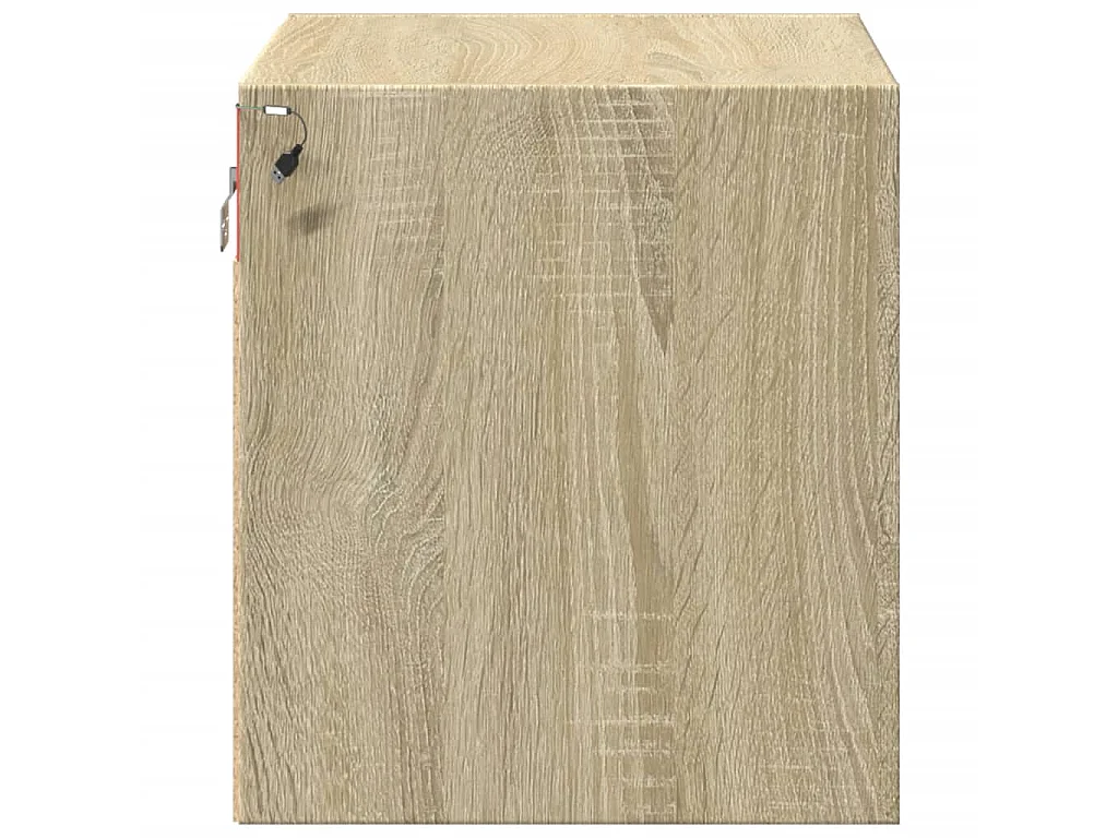 Table de chevet murale avec lumières LED chêne sonoma