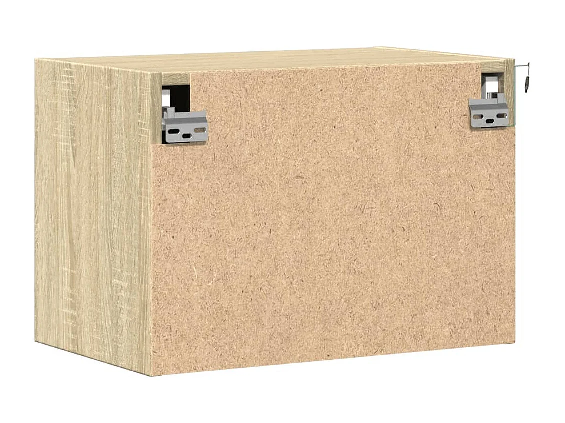 Table de chevet murale avec lumières LED chêne sonoma