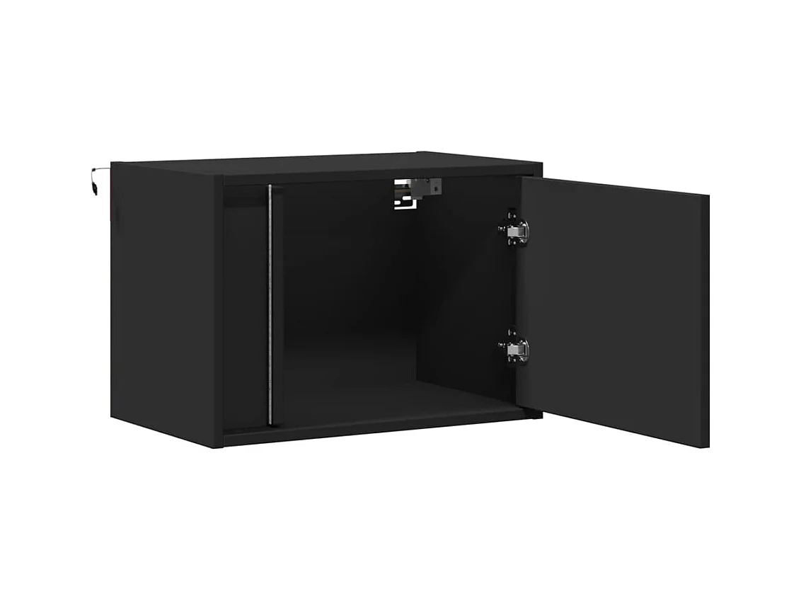 Table de chevet murale avec lumières LED noir