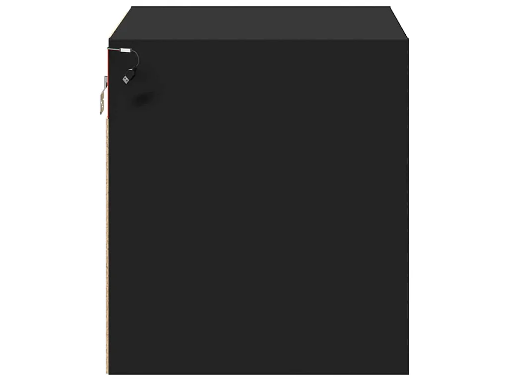 Table de chevet murale avec lumières LED noir