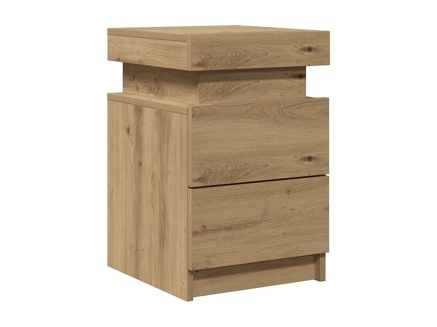 Tables de chevet avec LED 2 pcs chêne artisanal bois ingénierie