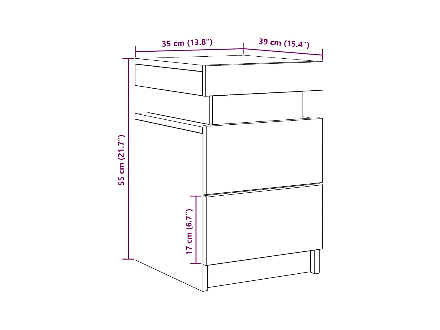 Tables de chevet avec LED 2 pcs chêne artisanal bois ingénierie