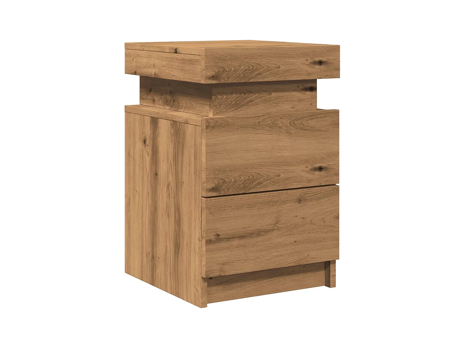 Tables de chevet avec LED 2 pcs chêne artisanal bois ingénierie