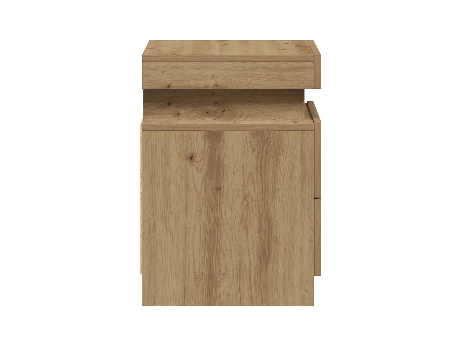 Tables de chevet avec LED 2 pcs chêne artisanal bois ingénierie