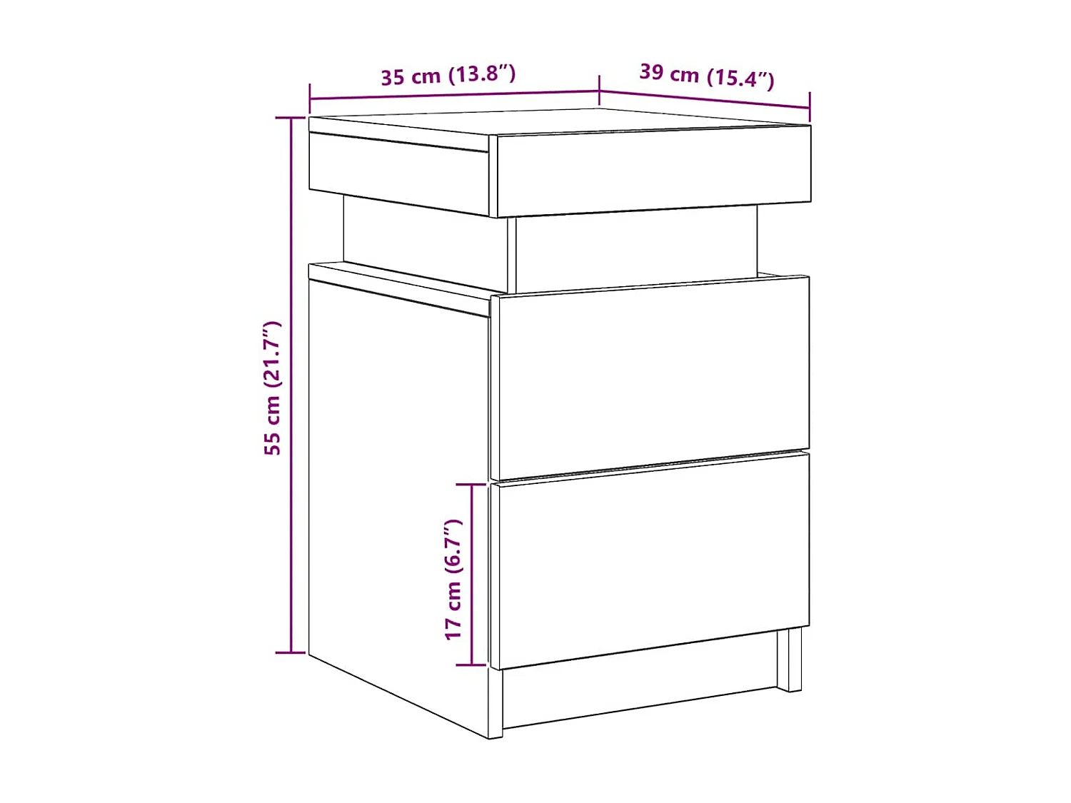 Tables de chevet avec LED 2 pcs chêne artisanal bois ingénierie