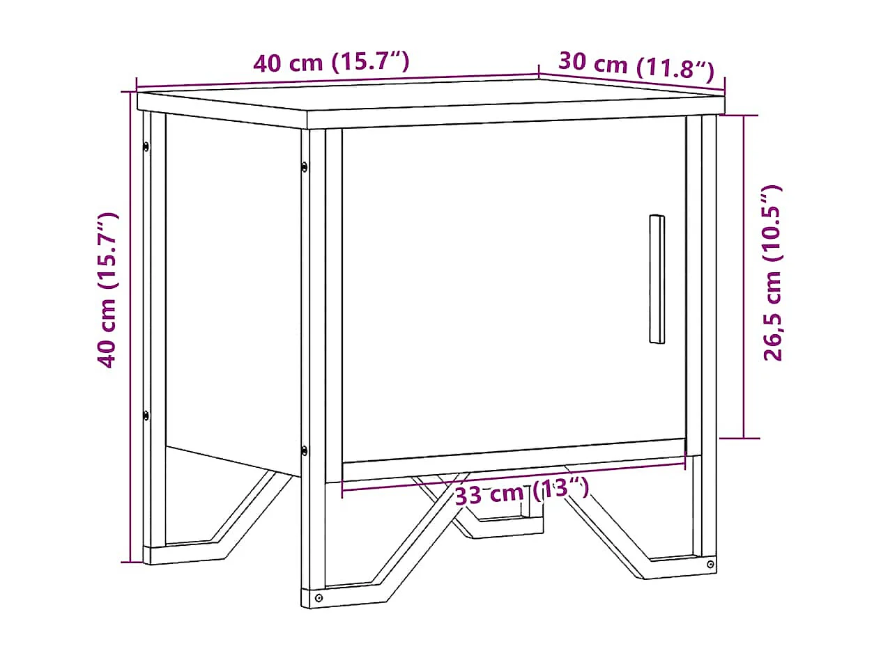 Tables de chevet 2 pcs Noir 40 x 30 x 40 cm Aggloméré