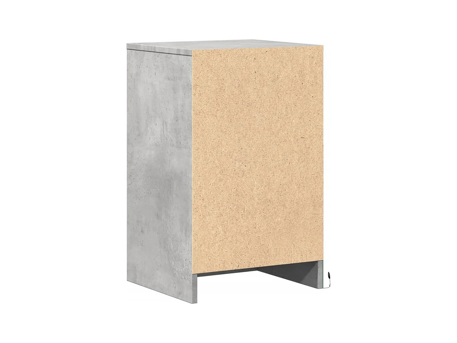 Armoires de chevet et lumières LED 2 pcs gris béton