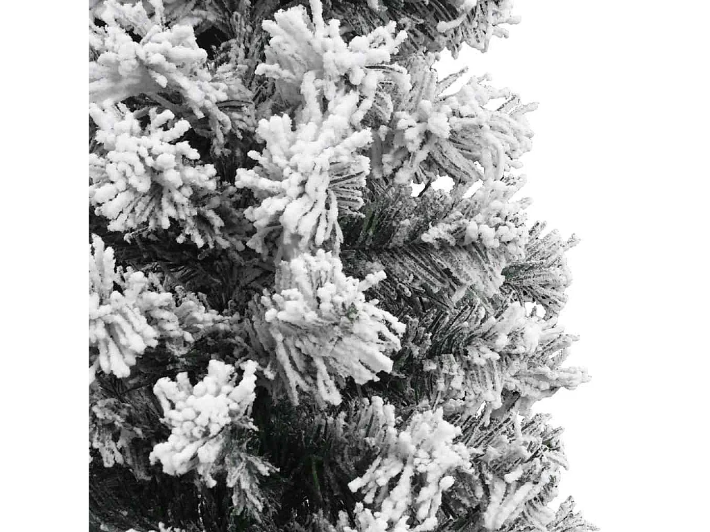 Künstlicher Weihnachtsbaum Schlank mit Schnee Grün 240 cm PVC