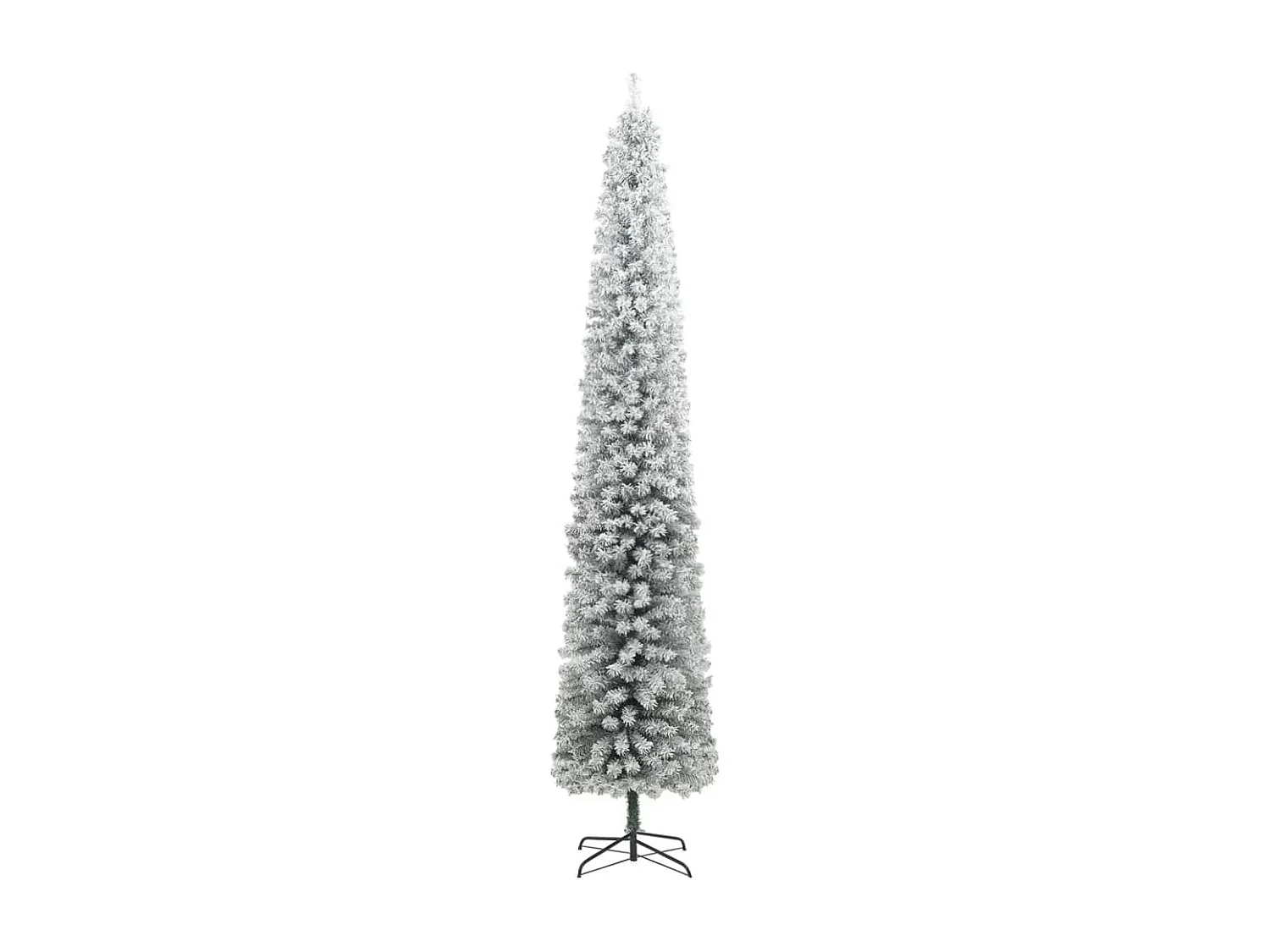 Kunstkerstboom smal met standaard en sneeuw 270 PVC