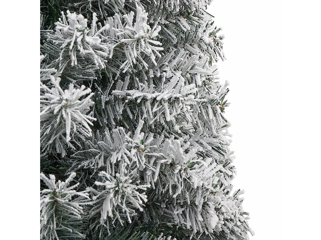 Árbol Navidad estrecho con soporte y nieve artificial PVC 270cm