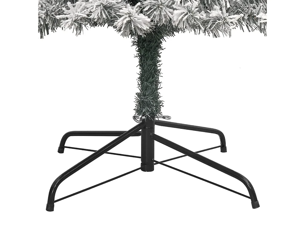 Árbol Navidad estrecho con soporte y nieve artificial PVC 270cm