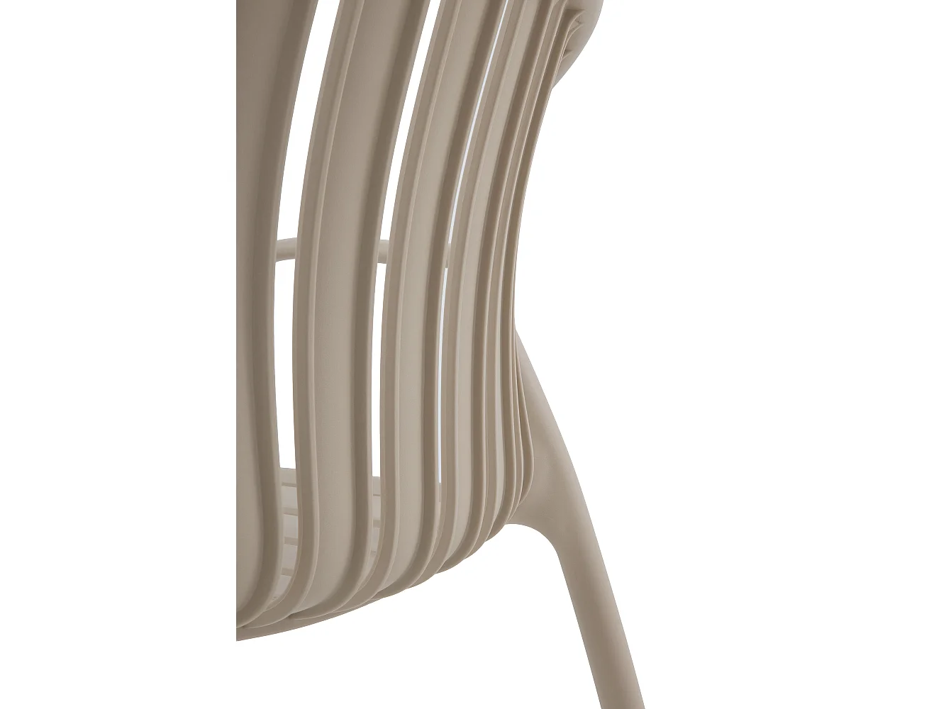 Pacote de 4 poltronas de polipropileno cor camelo