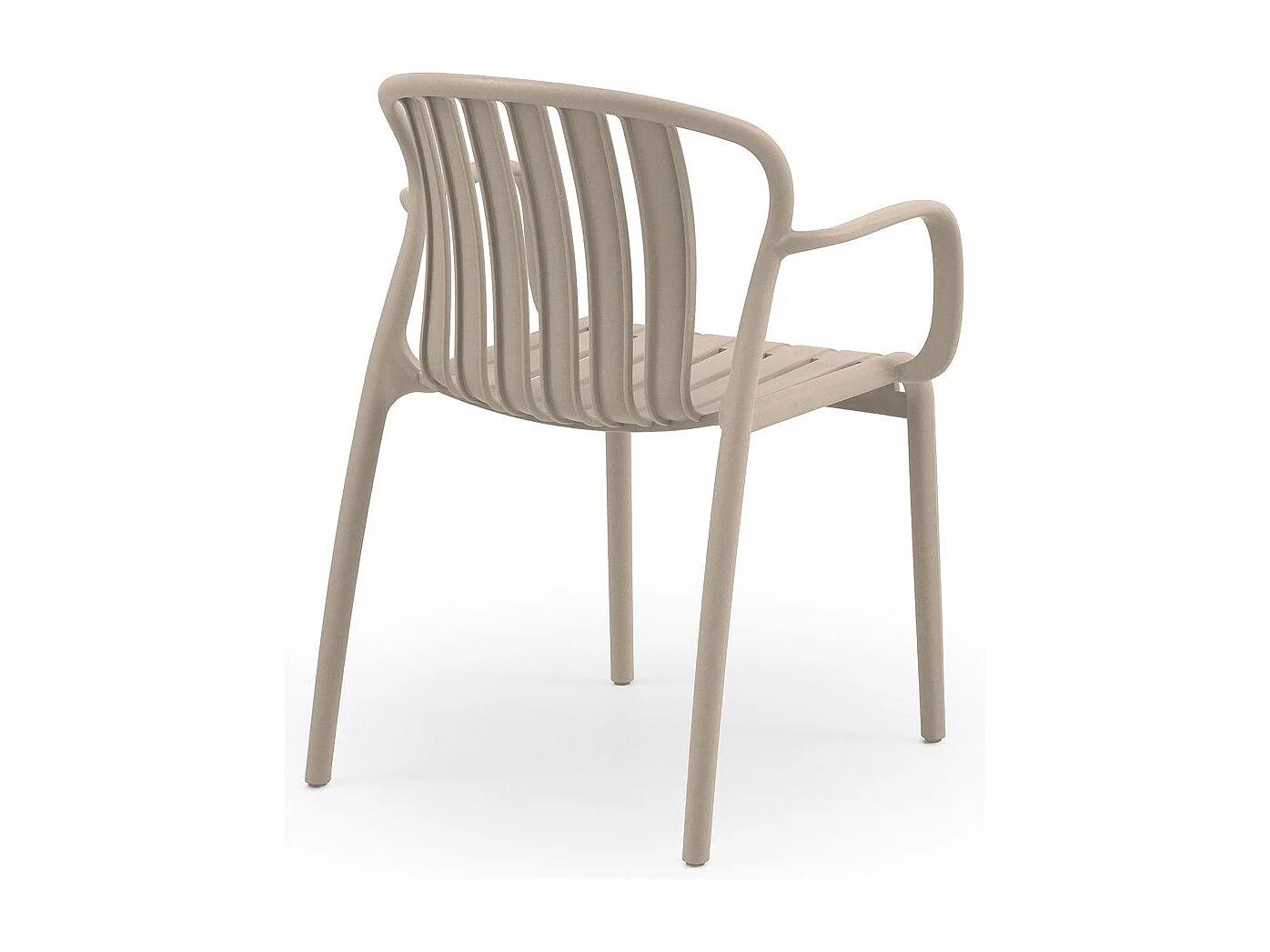 Set van 4 fauteuils van polypropyleen in camelkleur